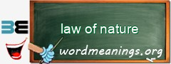 WordMeaning blackboard for law of nature